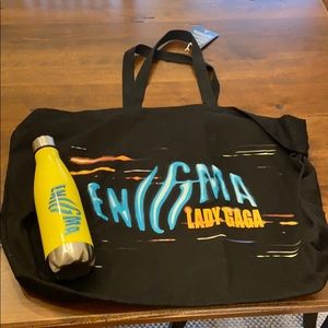 Lady Gaga tote and water bottle